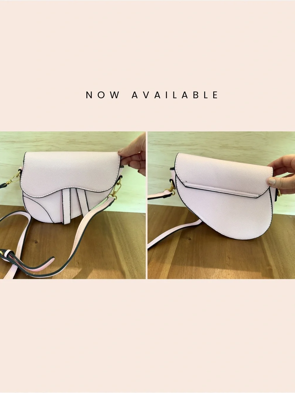 Soft Pink Saddle Crossbody Bag